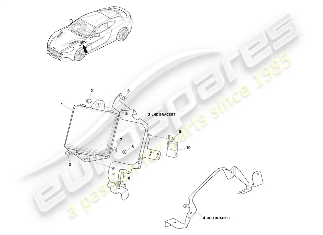 aston martin vanquish (2014) caja de fusibles del compartimento del motor diagrama de piezas