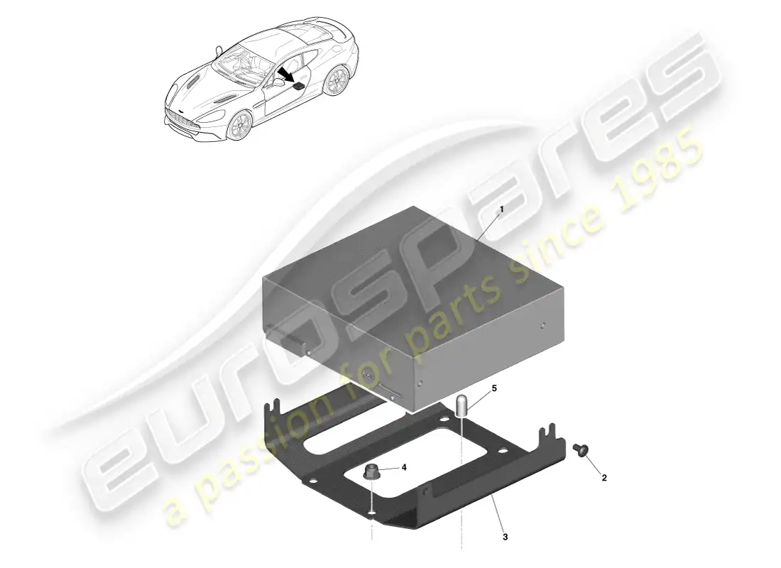 aston martin vanquish (2014) unidad principal de infoentretenimiento diagrama de piezas