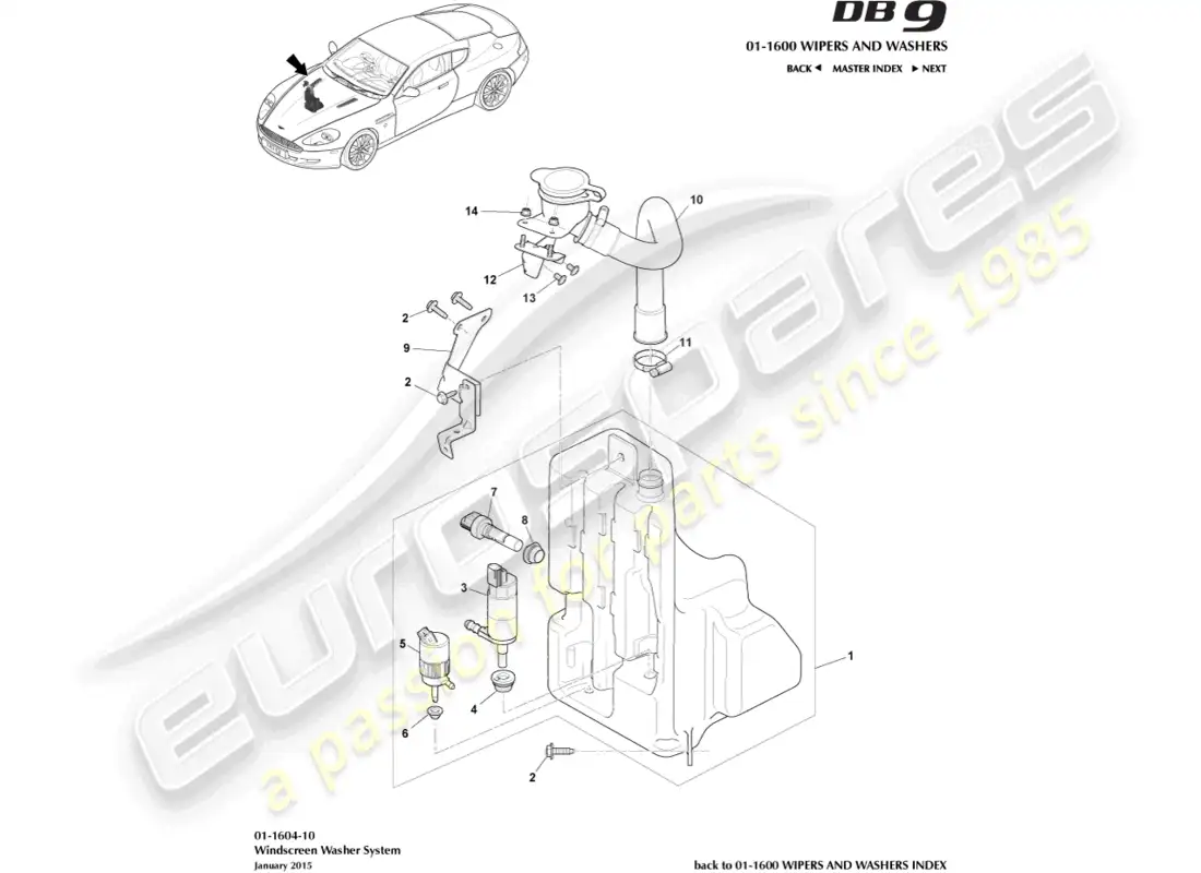 aston martin db9 (2012)  diagrama de piezas