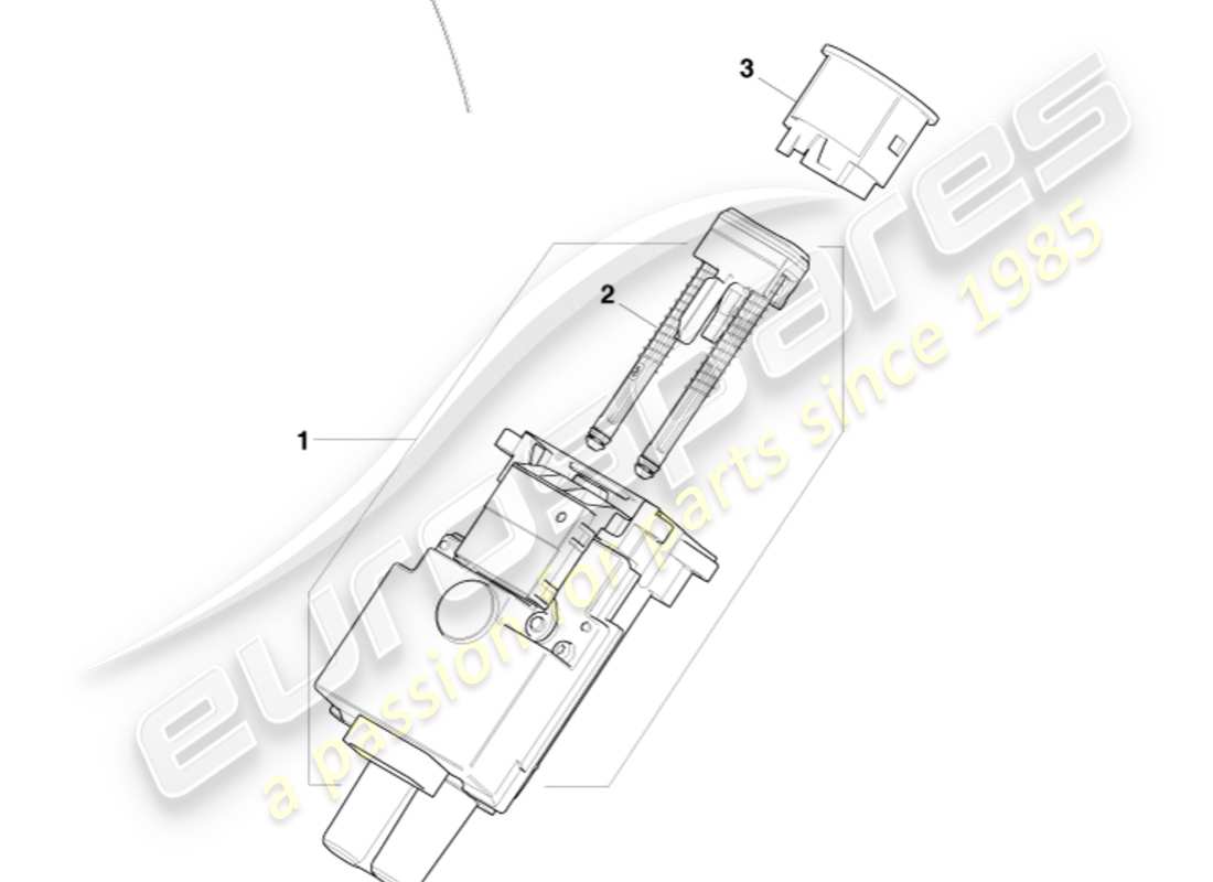 aston martin v8 vantage (2010) juego de cerradura y llaves, diagrama de piezas del volante a la derecha