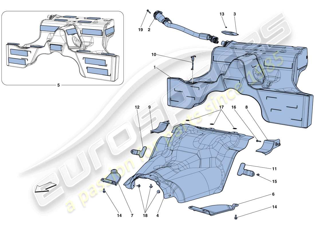 ferrari california t (rhd) diagrama de piezas del tanque de combustible