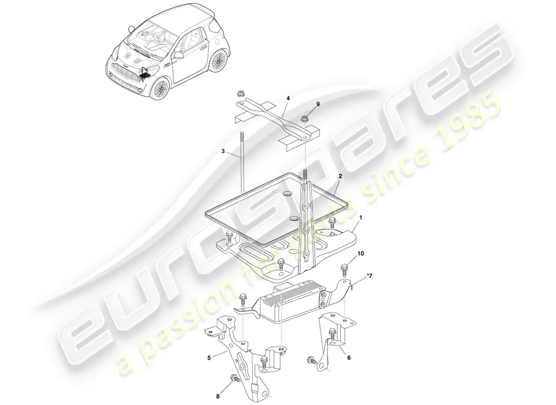 aston martin cygnet (2012) piezas auxiliares - manual diagrama de piezas