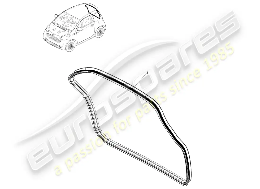 aston martin cygnet (2012) burlete de cierre trasero diagrama de piezas