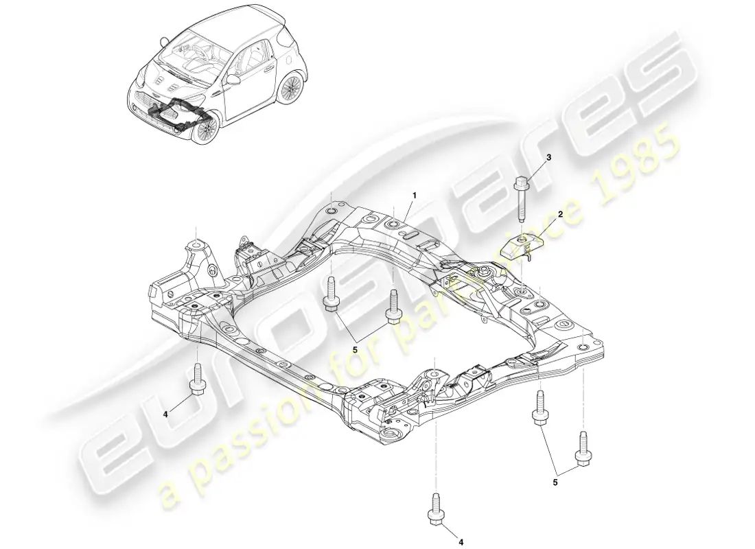 aston martin cygnet (2012) submarco delantero diagrama de piezas