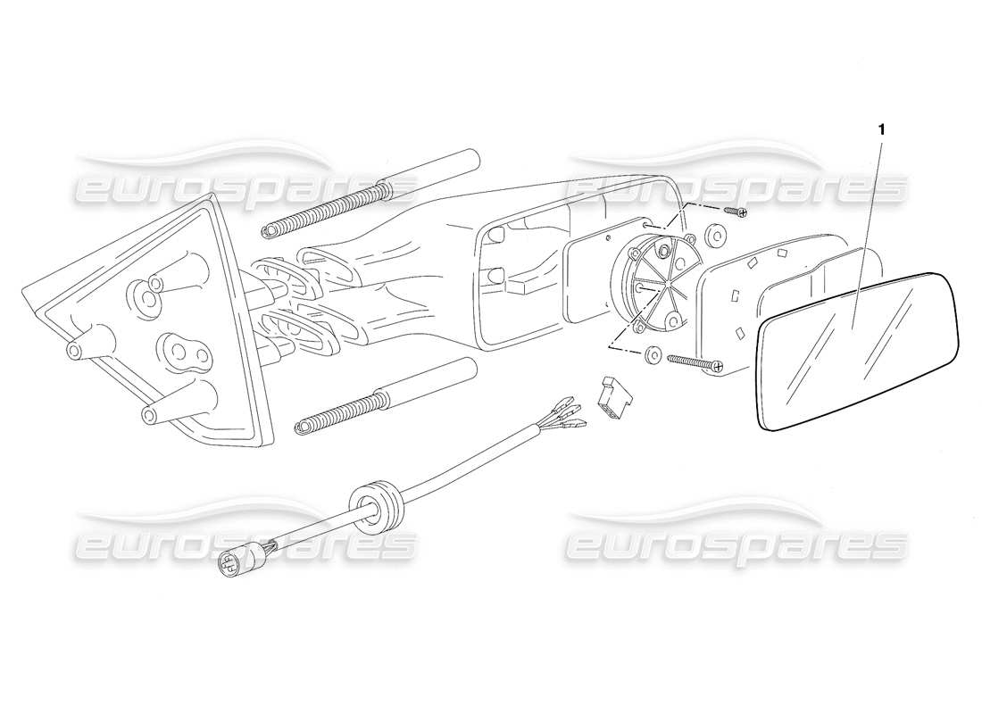 lamborghini diablo sv (1997) diagrama de piezas de los espejos retrovisores externos (válido para canadá: 1997 de marzo)