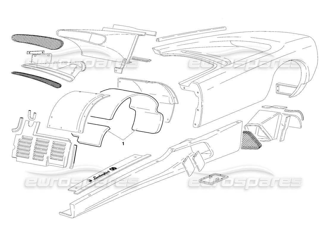 lamborghini diablo se30 (1995) elementos del cuerpo (válido para suiza - 1995 de enero) diagrama de piezas