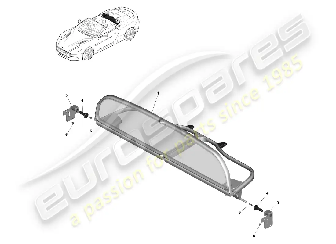 aston martin vanquish (2014) deflector de viento diagrama de piezas
