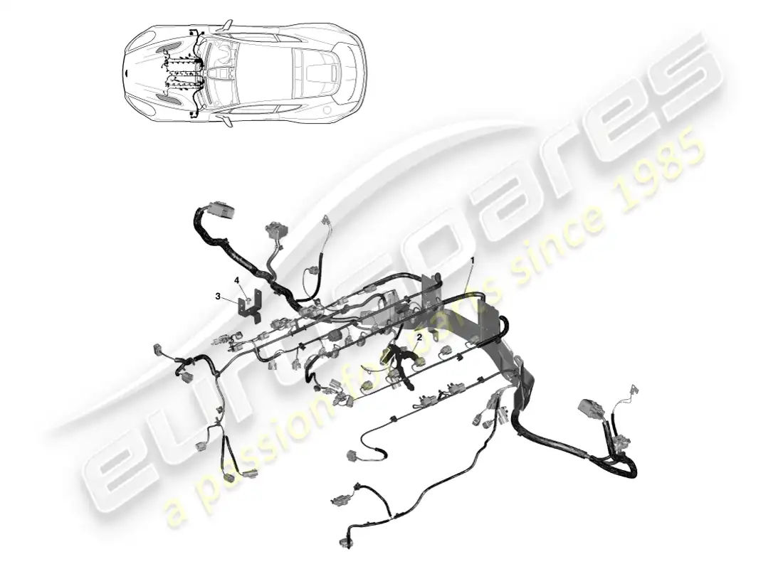 aston martin vanquish (2013) arnés del motor diagrama de piezas