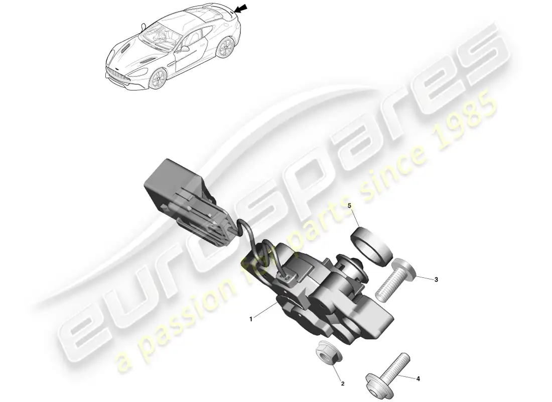 aston martin vanquish (2013) interruptor exterior de la tapa del maletero diagrama de piezas
