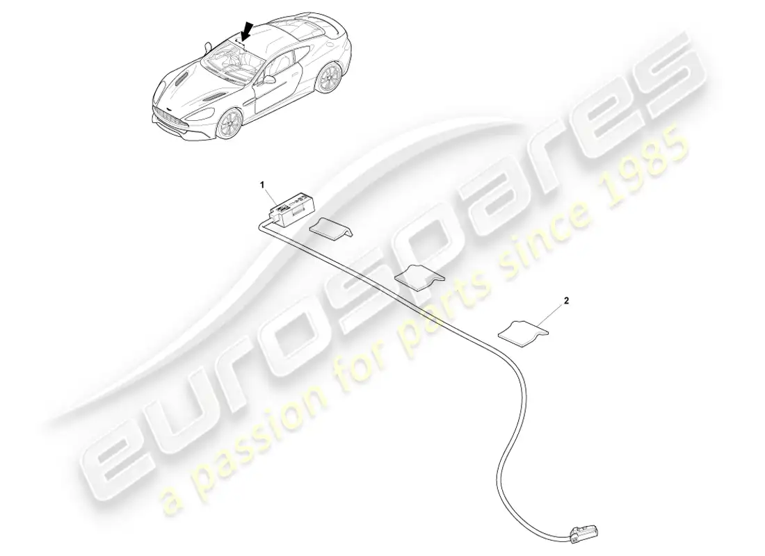 aston martin vanquish (2014) micrófono diagrama de piezas