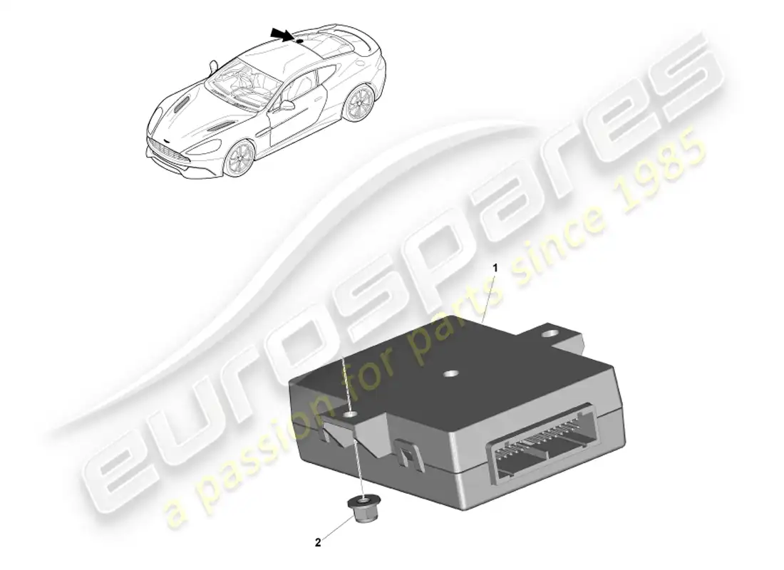 aston martin vanquish (2014) controlador de pestillo de arranque diagrama de piezas