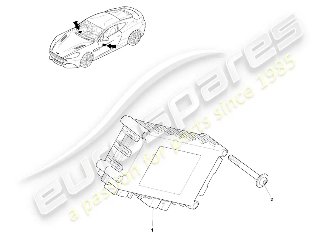 aston martin vanquish (2014) módulo de puerta electrónica diagrama de piezas