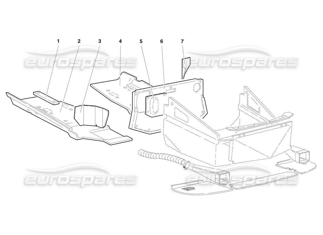 lamborghini diablo se30 (1995) paneles de piso con estructura (válido para versión rh d. - enero 1995) diagrama de piezas