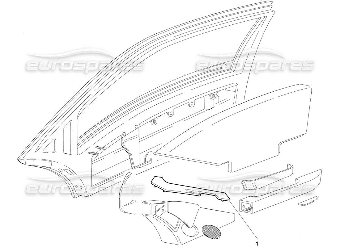 lamborghini diablo (1991) diagrama de piezas de puertas (válido para la versión de australia: 1991 de octubre)