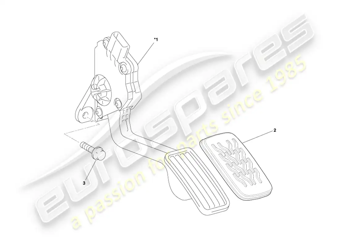 aston martin cygnet (2012) pedal acelerador diagrama de piezas