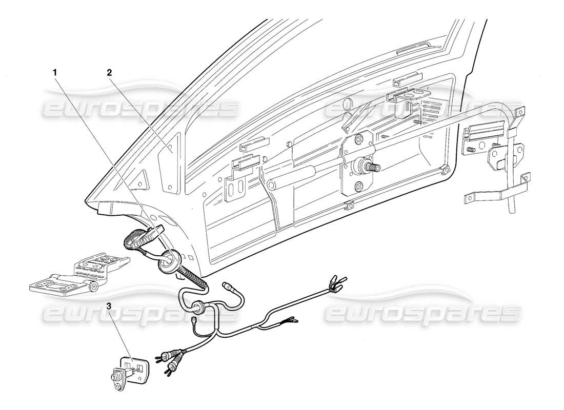 lamborghini diablo se30 (1995) diagrama de piezas de puertas (válido para ee. uu., 1995 de enero)