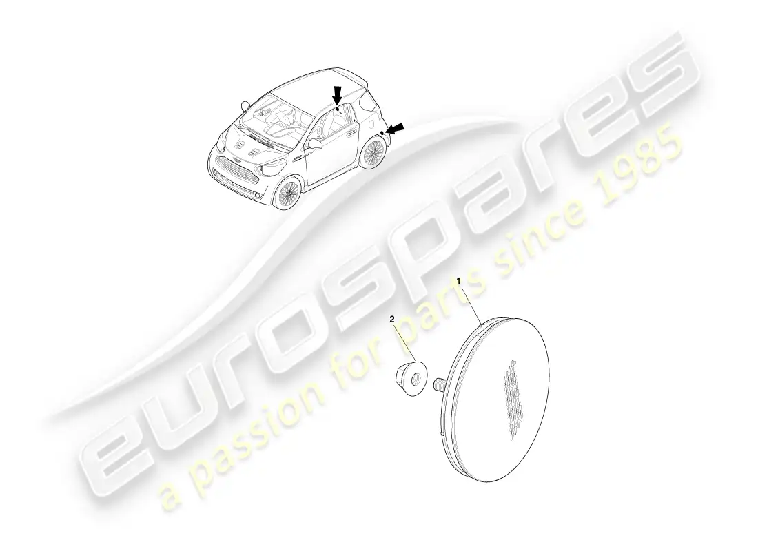 aston martin cygnet (2012) reflectores traseros diagrama de piezas