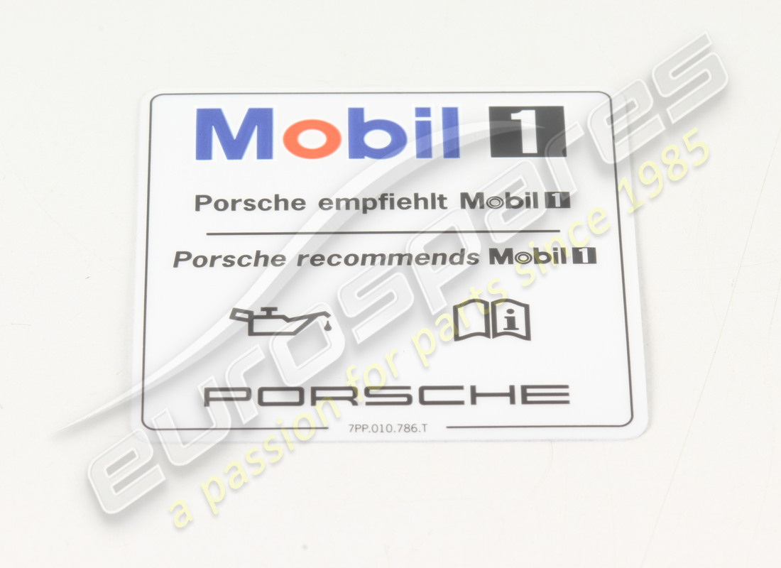 nueva etiqueta porsche - aceite de motor - - mobil 1 -. número de pieza 7pp010786t (1)