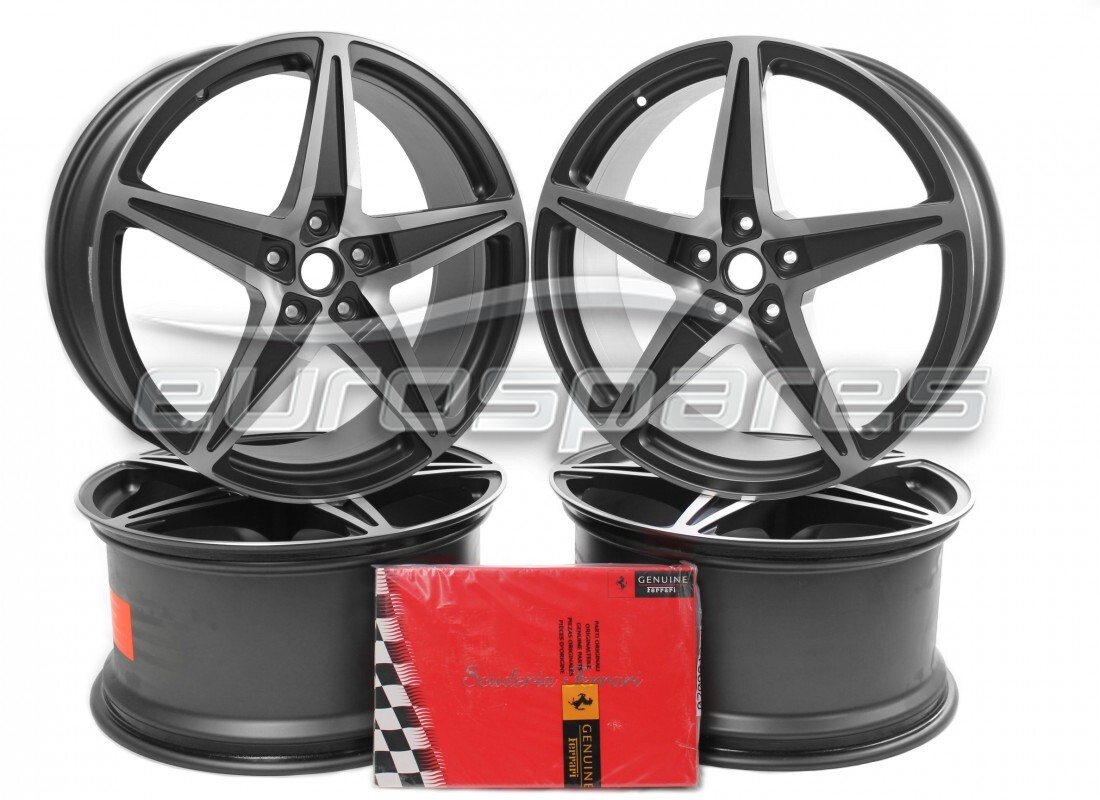 NUEVO (OTRO) FerrariKIT DE LLANTA CON CORTE DE DIAMANTE GRIS OSCURO/PERNOS DE TITANIO. NÚMERO DE PARTE 70001726 (1)