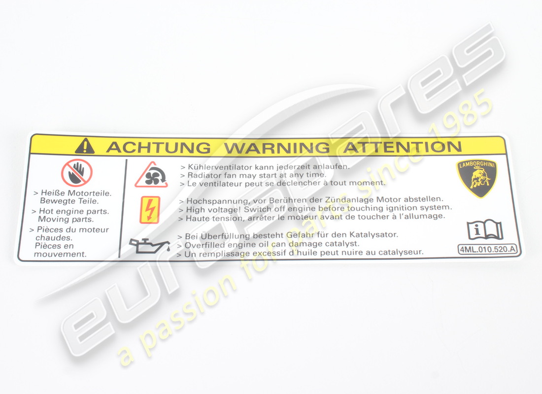 nuevo ventilador lamborghini. número de pieza 4ml010520a (1)