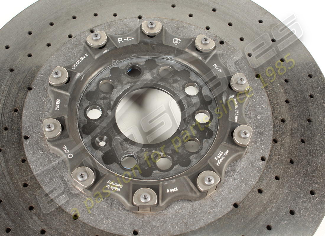 disco de freno cerámico delantero derecho usado lamborghini (ventilado). número de pieza 470615302g (2)