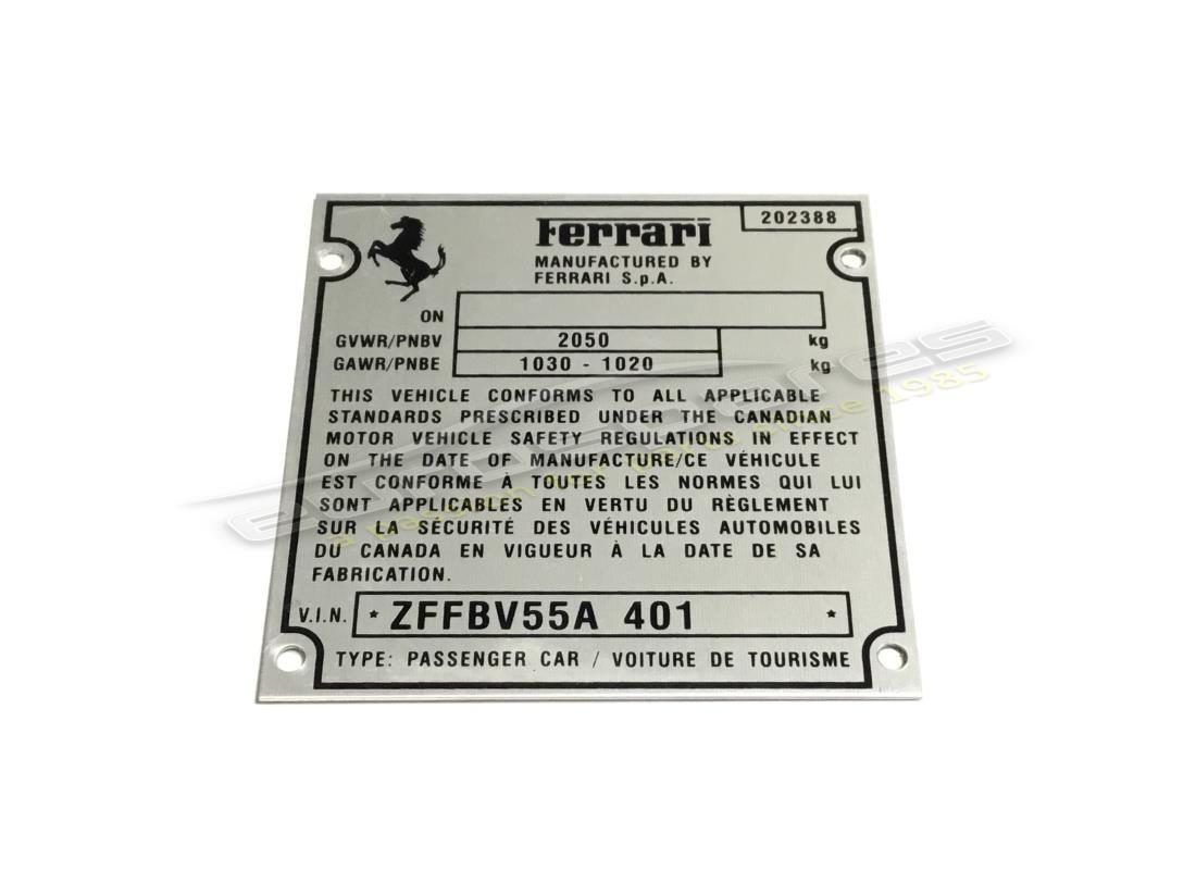 nueva placa de chasis ferrari f308 especificación canadiense. número de pieza fpl010 (1)