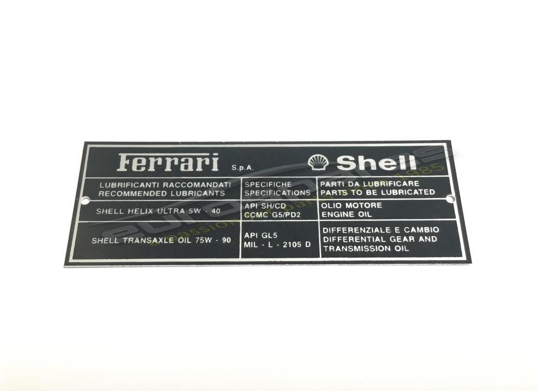 nueva placa lubricante ferrarishell ferrari. número de parte 169585 (1)