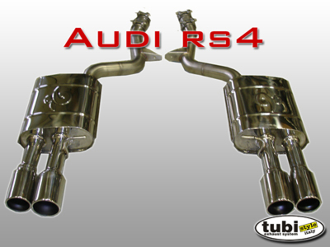 nuevo escape tubi audi rs4. número de pieza tsaurs4c07003a (1)