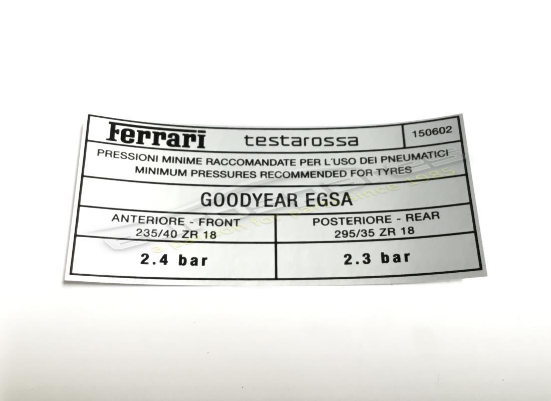 nueva ferrari etiqueta de inflado de neumáticos goodyear. número de parte 150602 (1)
