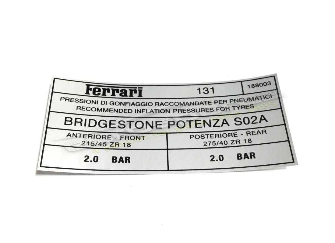nuevo ferrari bridgestone presión de neumáticos pl. número de parte 188003 (1)