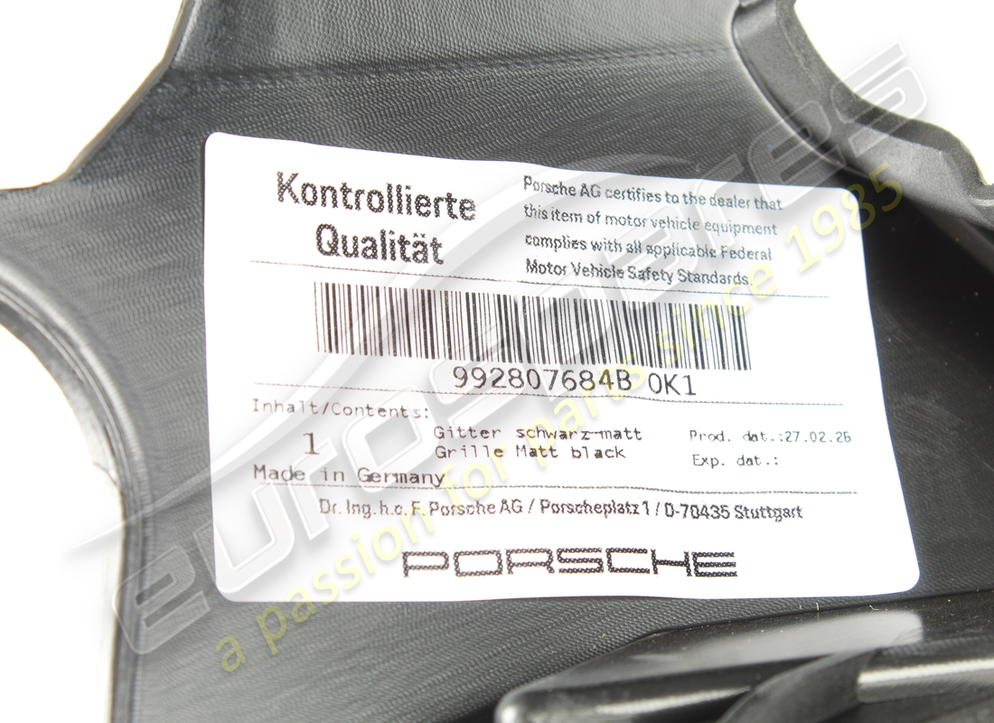 NUEVA REJILLA PORSCHE NEGRO MATE. NÚMERO DE PIEZA 992807684BOK1 (4) nueva rejilla porsche negro mate. número de pieza 992807684bok1 (4)