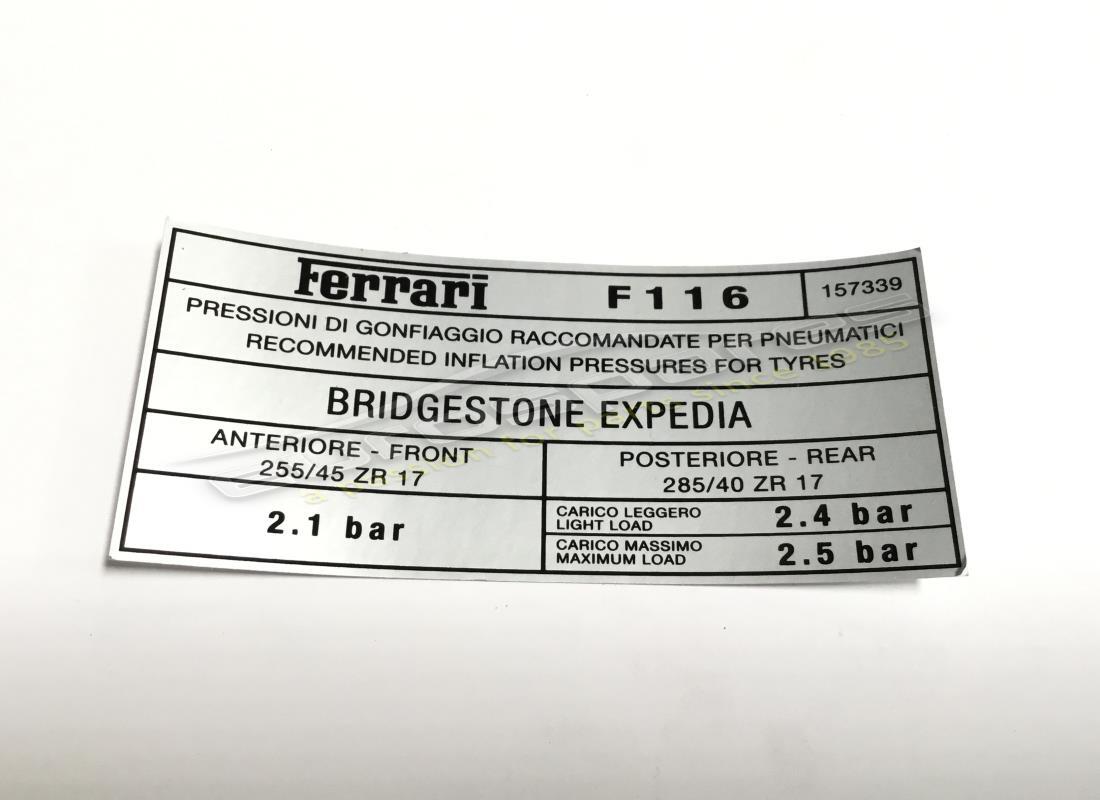 nueva ferrari placa de presión de neumáticos (puente. número de pieza 157339 (1)