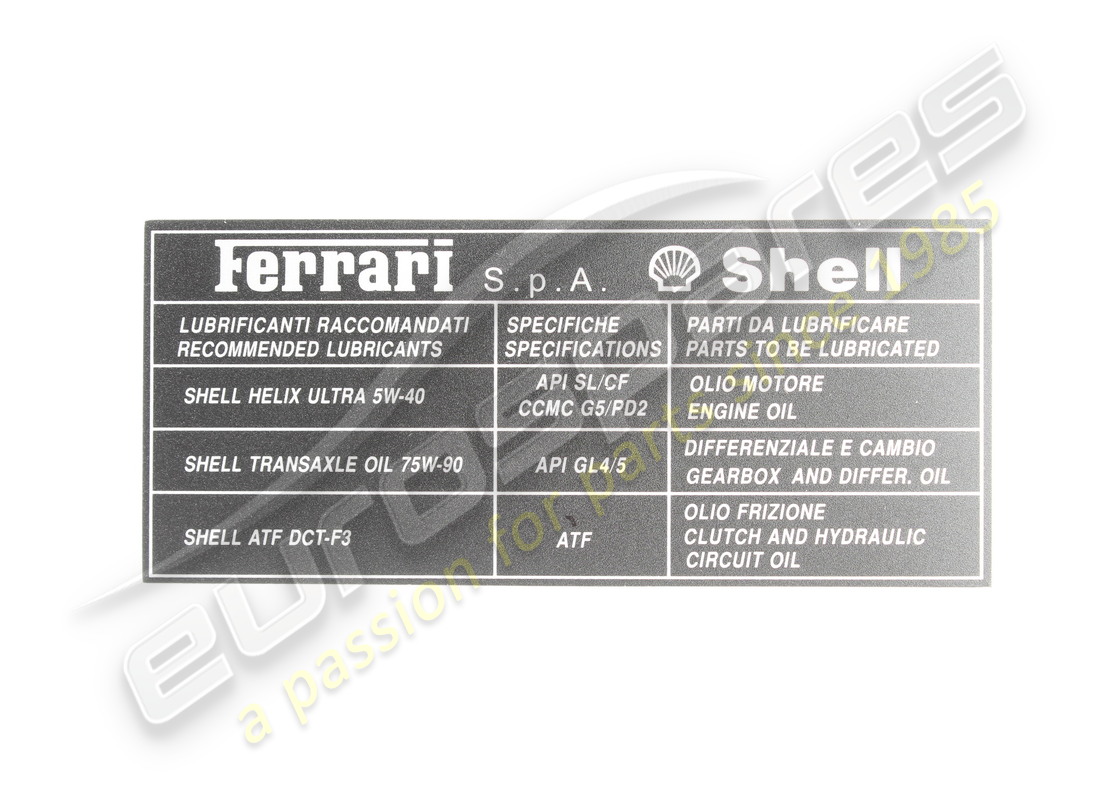nuevo adhesivo de aceite para motor/caja de cambios ferrari. número de parte 258125 (1)