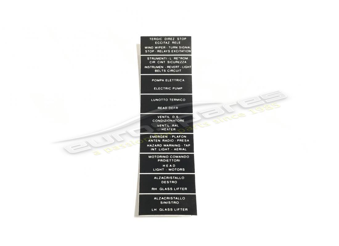nueva etiqueta grande de la caja de fusibles con placa de identificación ferrari izquierda. número de parte 40188302 (1)