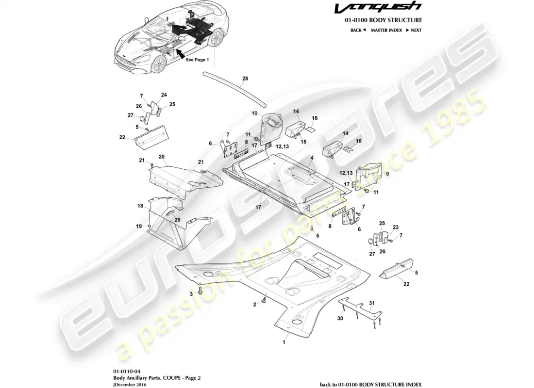 aston martin vanquish (2015) piezas auxiliares, cupé, página 2 diagrama de piezas