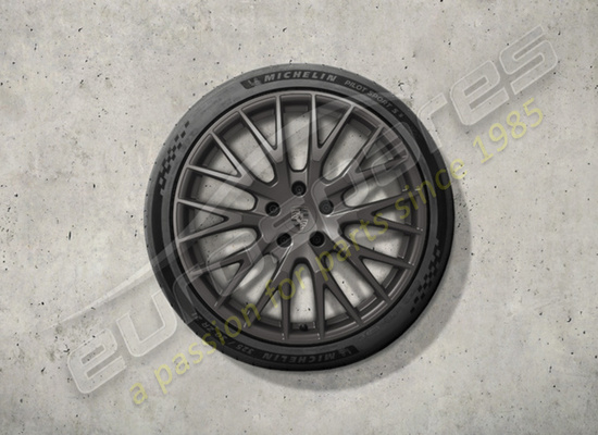 juego de ruedas y neumáticos de verano de diseño exclusivo de nuevo porsche 21 pulgadas, pintados en turbonite, número de pieza 976044660l