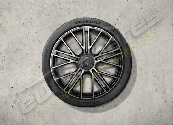 juego de ruedas y neumáticos de invierno turbo s de nuevo porsche 21 pulgadas, con cierre centralizado, pintados en negro (alto brillo), número de pieza 976044600m