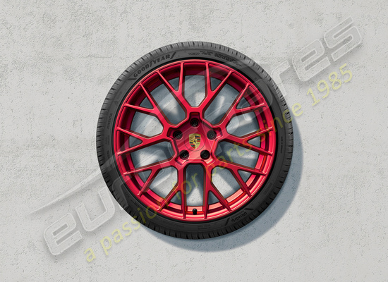 nuevo porsche 20/21-inch juego de ruedas y neumáticos de invierno rs spyder design, pintados en rojo pyro, número de pieza 992044631f