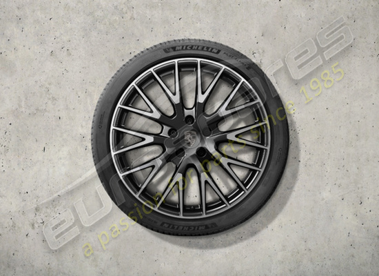 nuevo porsche 21-inch juego de ruedas y neumáticos de invierno de diseño exclusivo, pintados en negro (alto brillo), número de pieza 976044600k