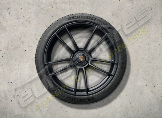 nuevo porsche 20-/21-inch juego de ruedas y neumáticos de invierno turbo s pintados en negro (brillo satinado) número de pieza 992044602ba