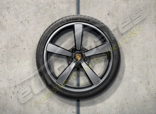 nuevo porsche 20-/21-inch juego de ruedas y neumáticos de verano carrera exclusive design, pintados en negro (alto brillo), número de pieza 992044661m