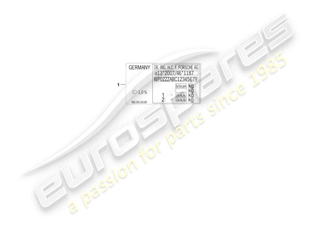 porsche 2023 (992-1 gt3/rs/st) etiqueta de datos d >>- mj 2021 diagrama de piezas