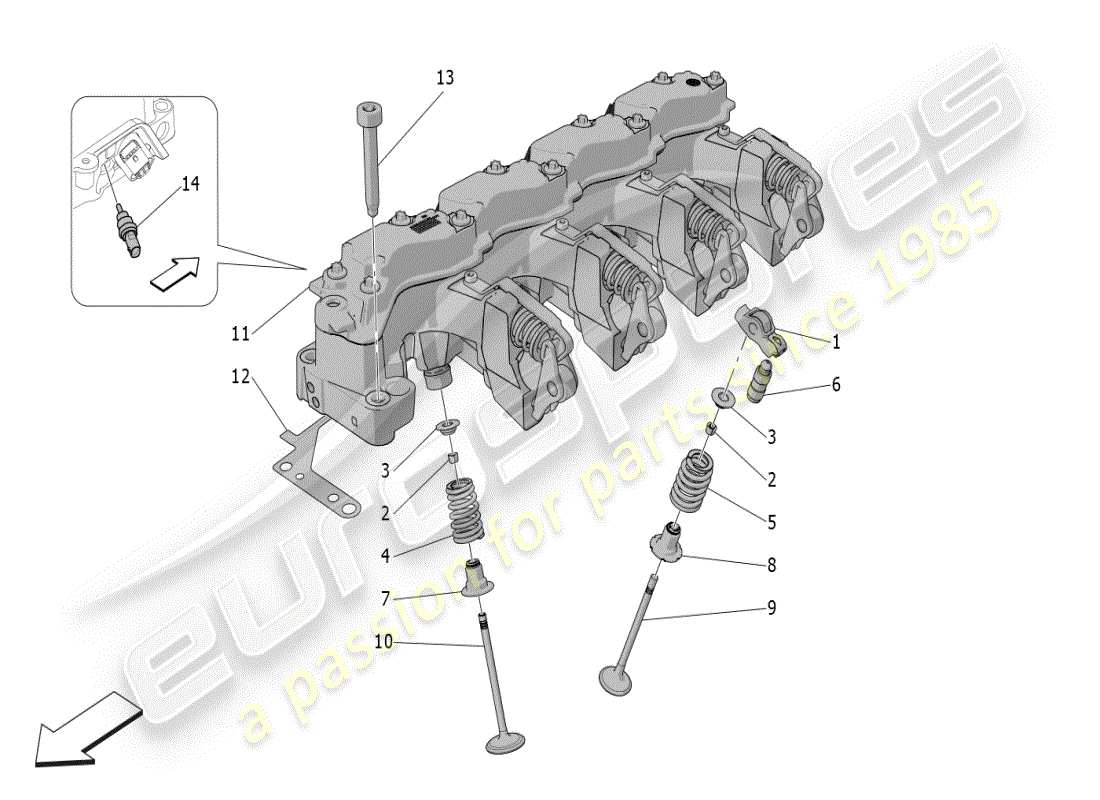 maserati grecale modena (2023) válvulas y sistemas multiaire diagrama de piezas