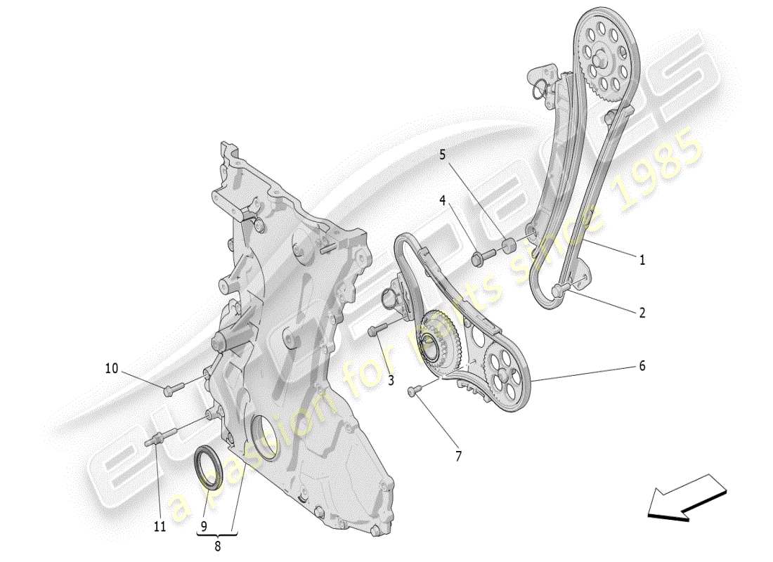 maserati grecale modena (2023) diagrama de piezas de sincronización