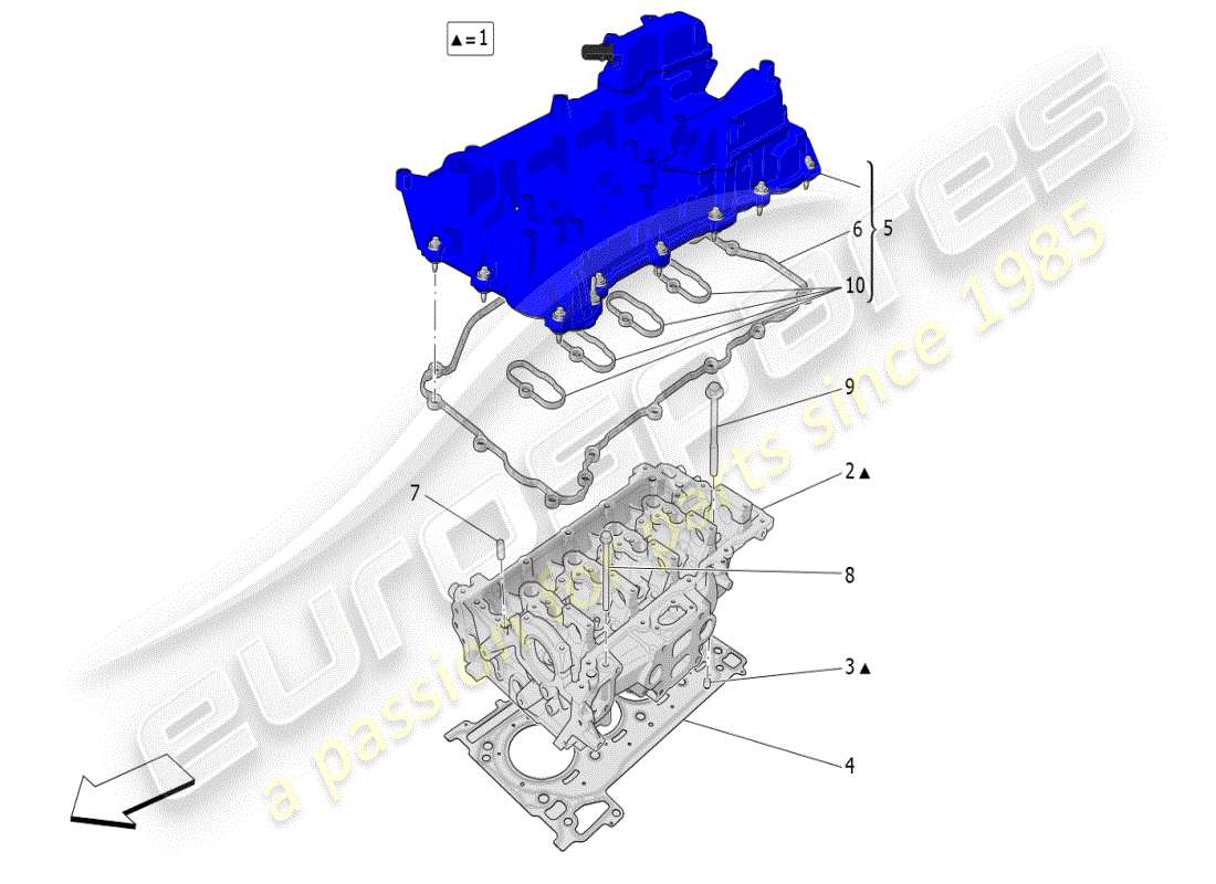 maserati grecale modena (2023) diagrama de piezas de la culata del cilindro