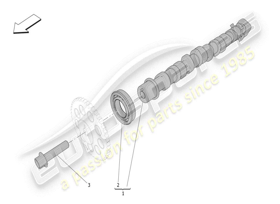 maserati grecale modena (2023) diagrama de piezas de árboles de levas de culata