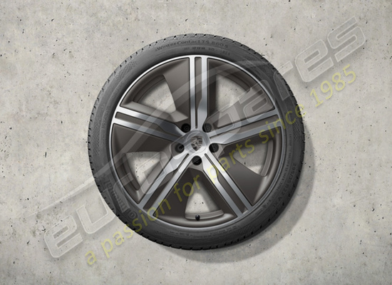 juego de ruedas y neumáticos de invierno de diseño exclusivo de nuevo porsche 22 pulgadas, pintados en turbonite, número de pieza 95c044600p