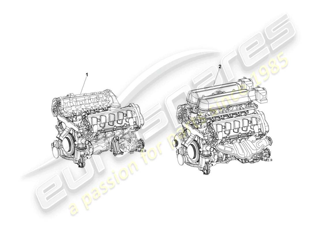 lamborghini lp560-4 spider (2010) diagrama de piezas del motor base