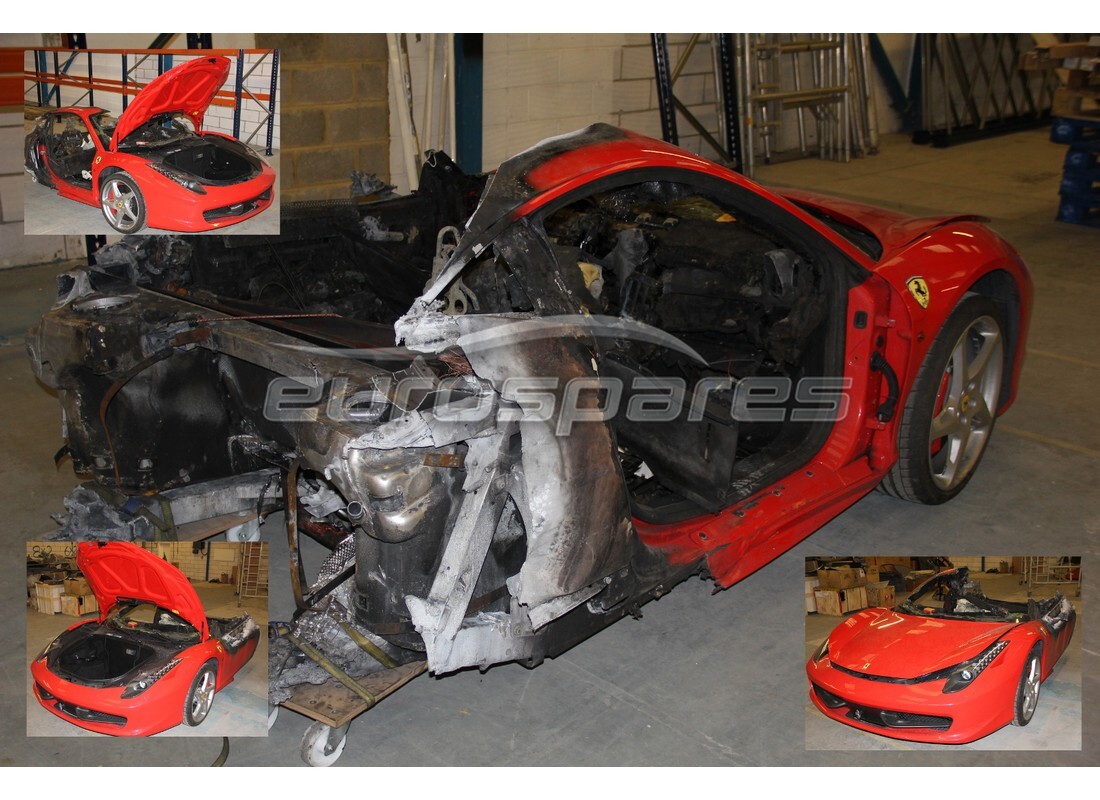 ferrari 458 italia (europe) preparándose para el desmantelamiento en eurospares