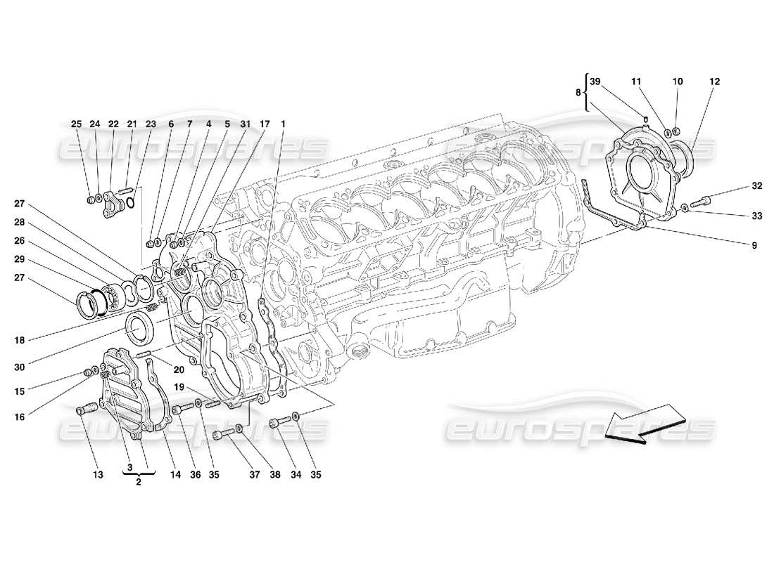 ferrari 550 maranello cárter - diagrama de piezas de cubiertas